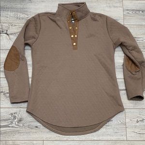 Simply Southern 1/4 Snap Sweatshirt Quilted - Tan